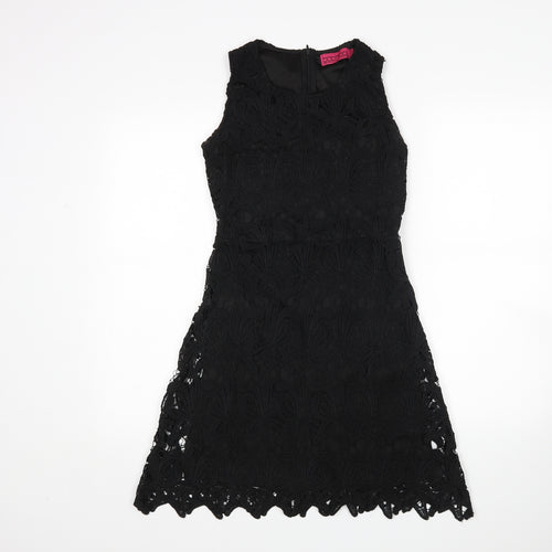 Boohoo Womens Black Floral  Mini  Size 8