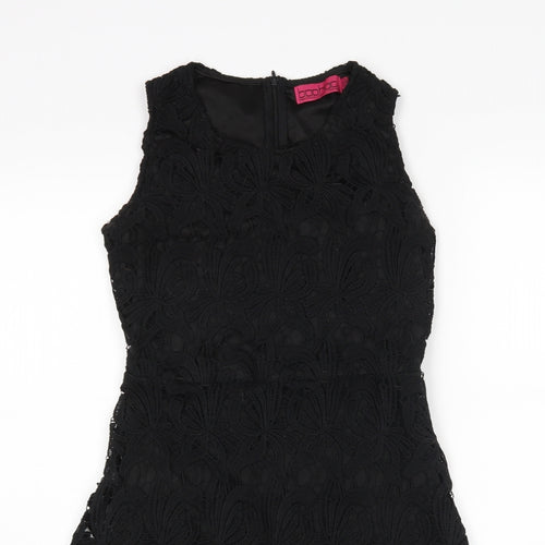 Boohoo Womens Black Floral  Mini  Size 8