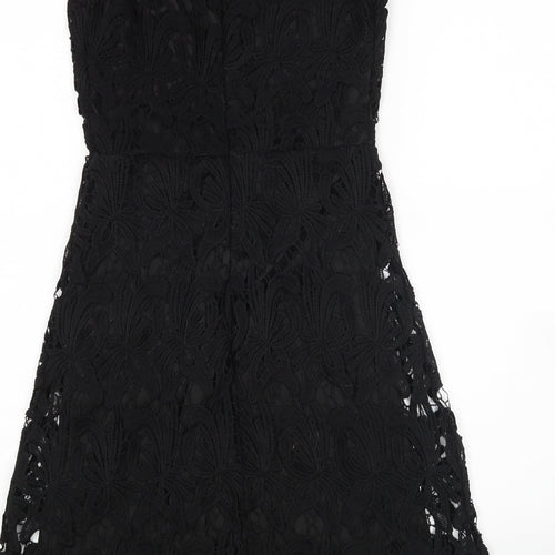 Boohoo Womens Black Floral  Mini  Size 8