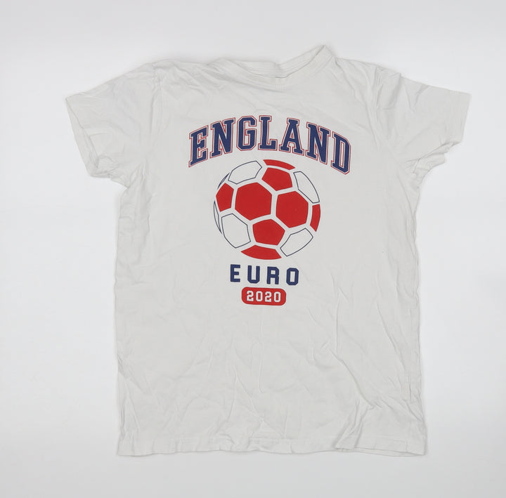 Primark Boys White Basic T-Shirt Size 12-13 Years - England Euro 2020