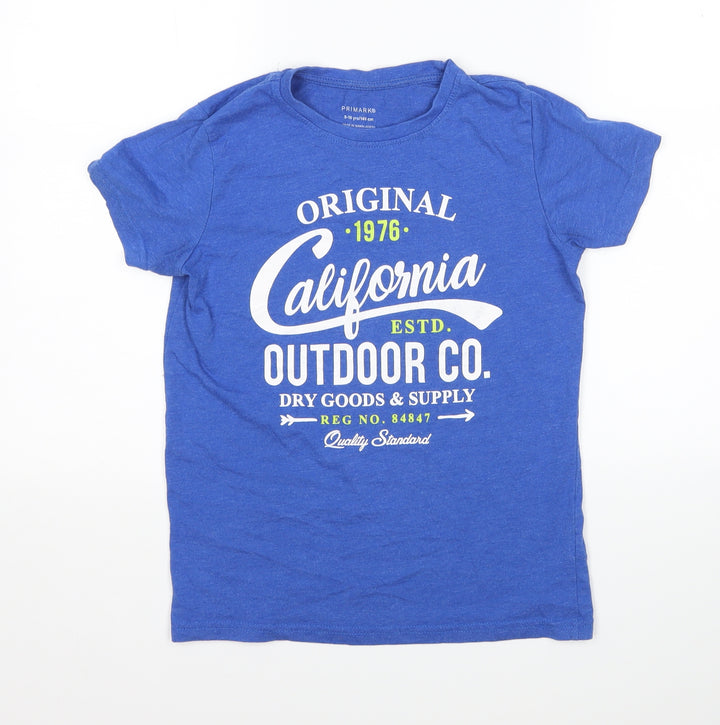 Primark Boys Blue Basic T-Shirt Size 9-10 Years