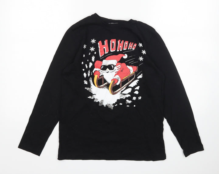 Primark Boys Black Pyjama Top Size 11-12 Years - Christmas