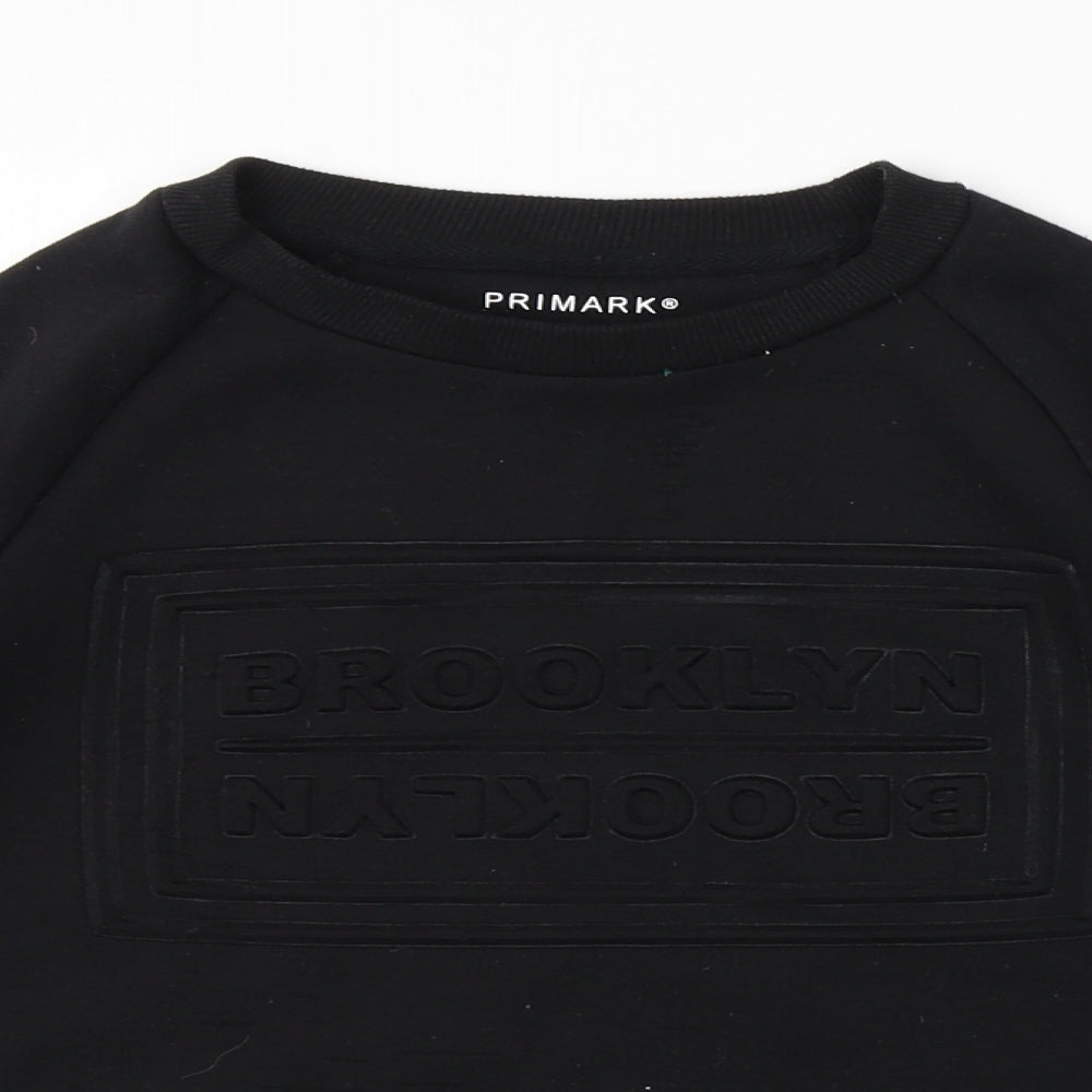 Primark Boys Black   Pullover Sweatshirt Size 9-10 Years