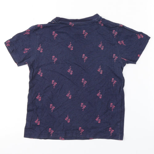 Primark Boys Blue Animal Print  Basic T-Shirt Size 6-7 Years