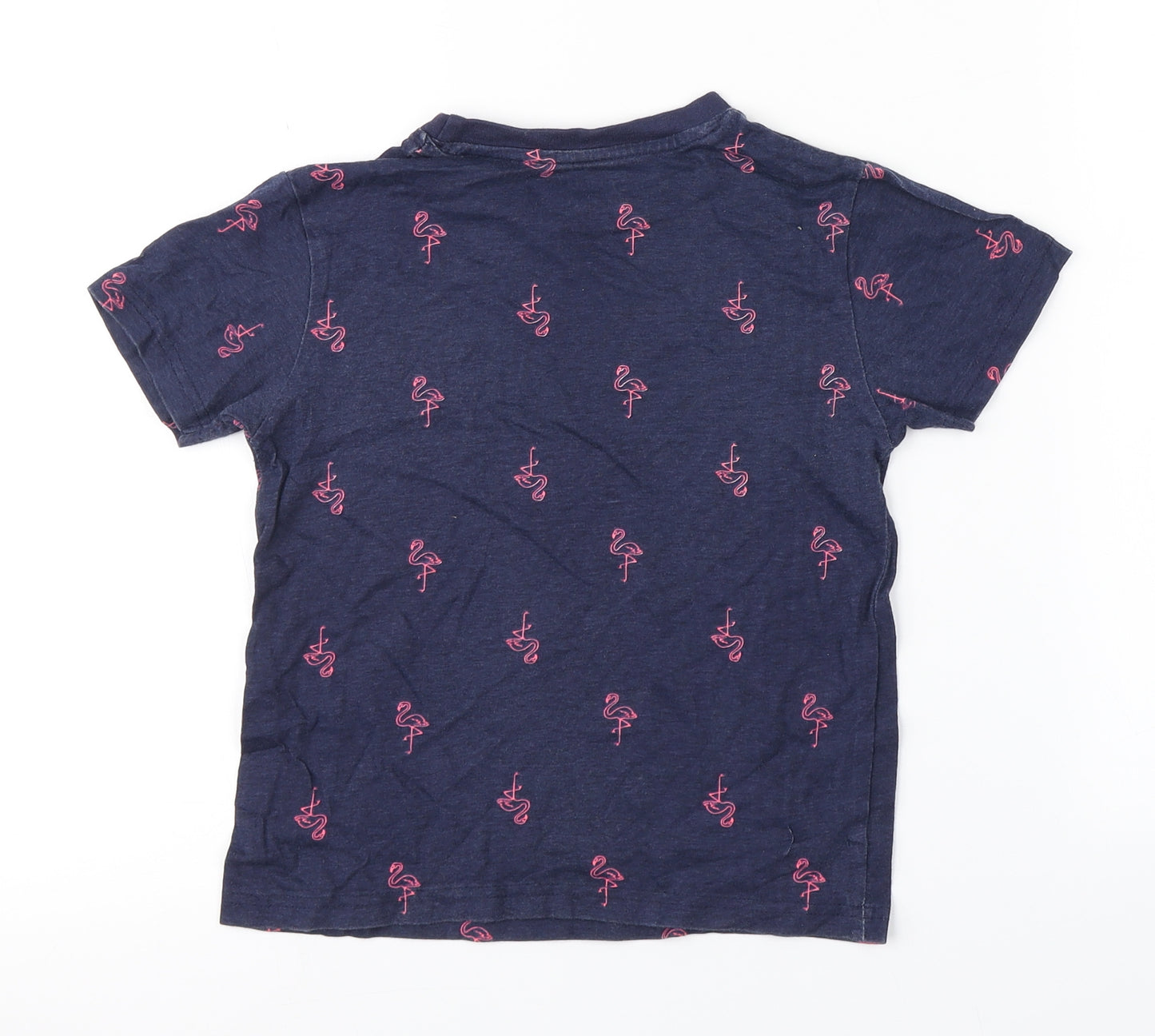 Primark Boys Blue Animal Print  Basic T-Shirt Size 6-7 Years