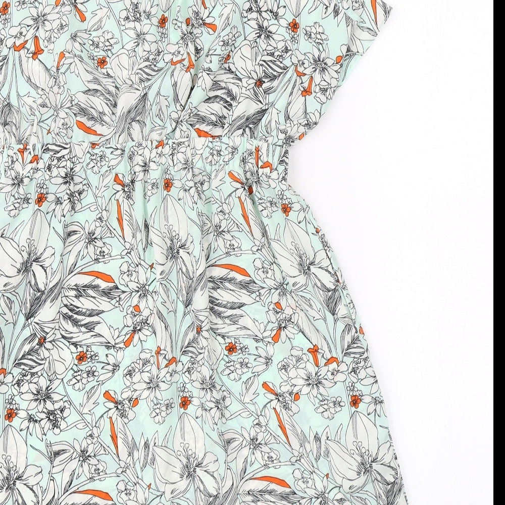 Preworn Womens Green Floral  A-Line  Size 12