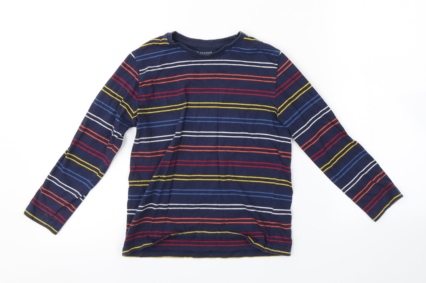 Primark Boys Blue Striped  Basic T-Shirt Size 7-8 Years