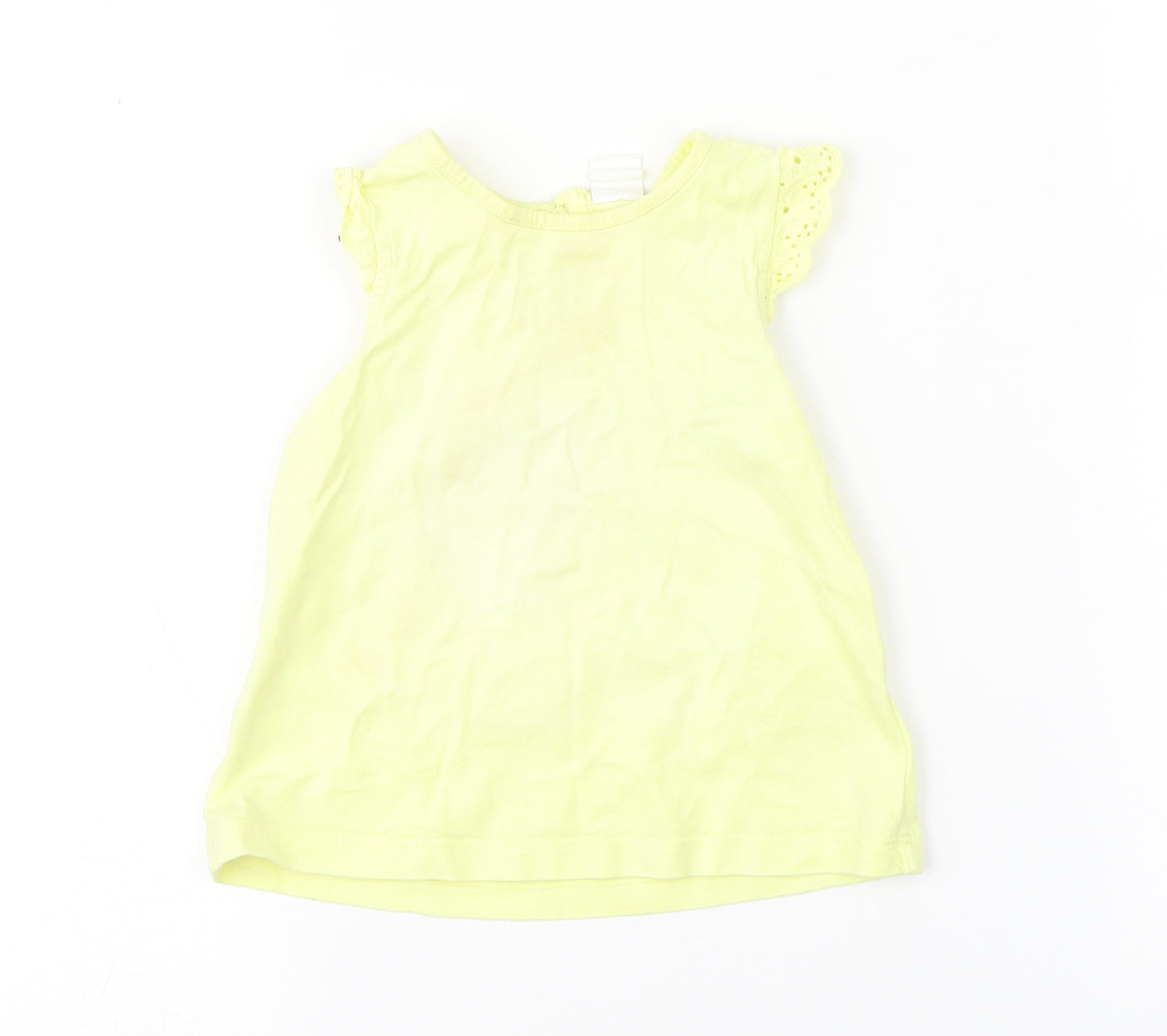H&M Girls Yellow   Basic Tank Size 9-12 Months
