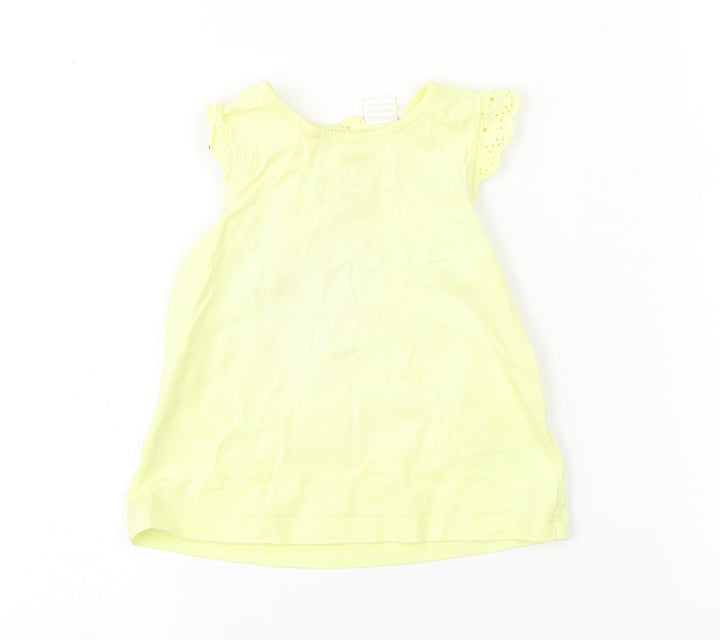 H&M Girls Yellow   Basic Tank Size 9-12 Months