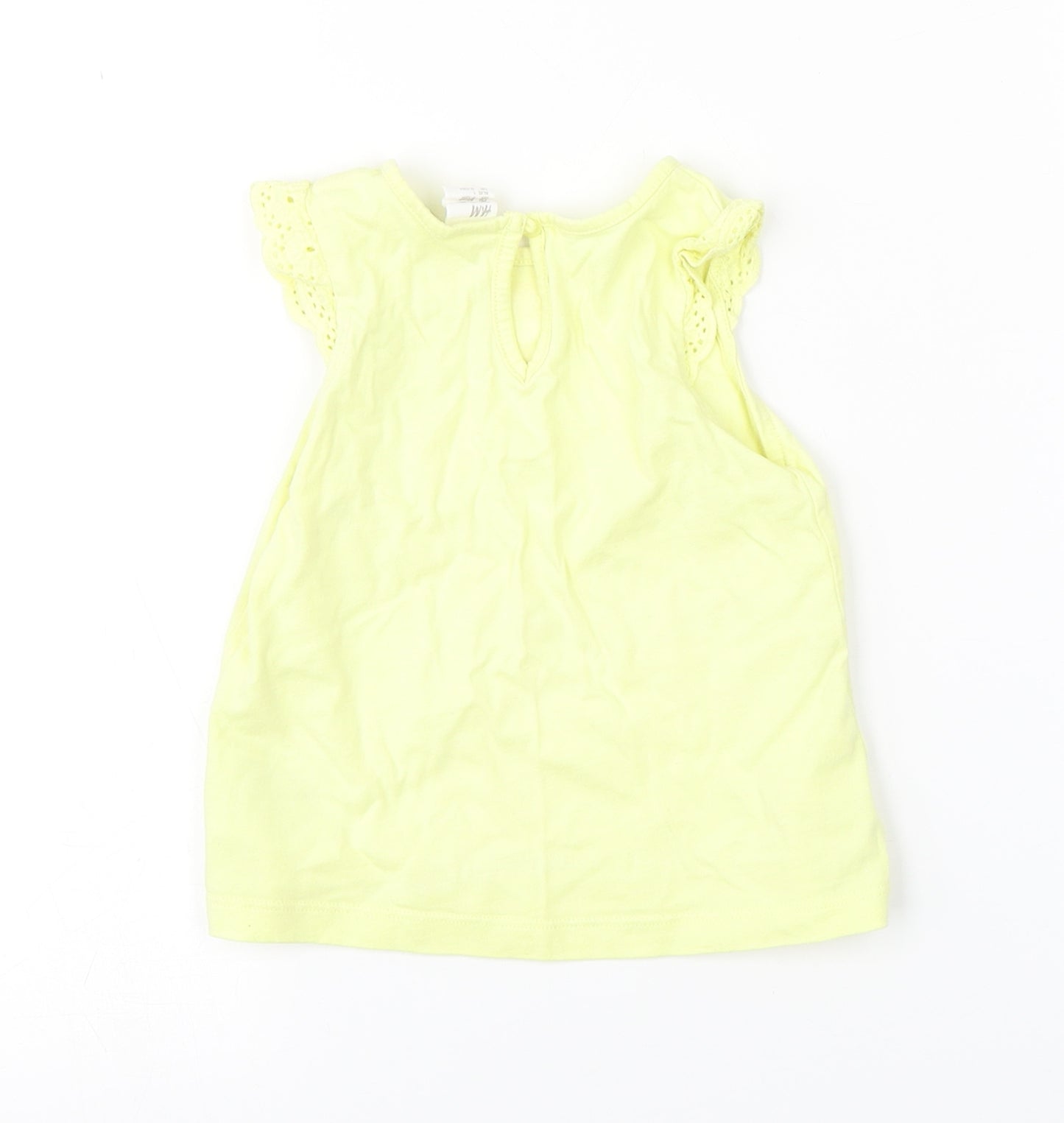 H&M Girls Yellow   Basic Tank Size 9-12 Months