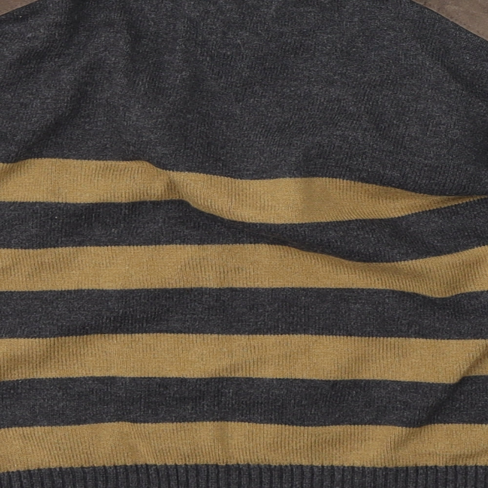 F&F Boys Grey Striped  Pullover Jumper Size 3-4 Years