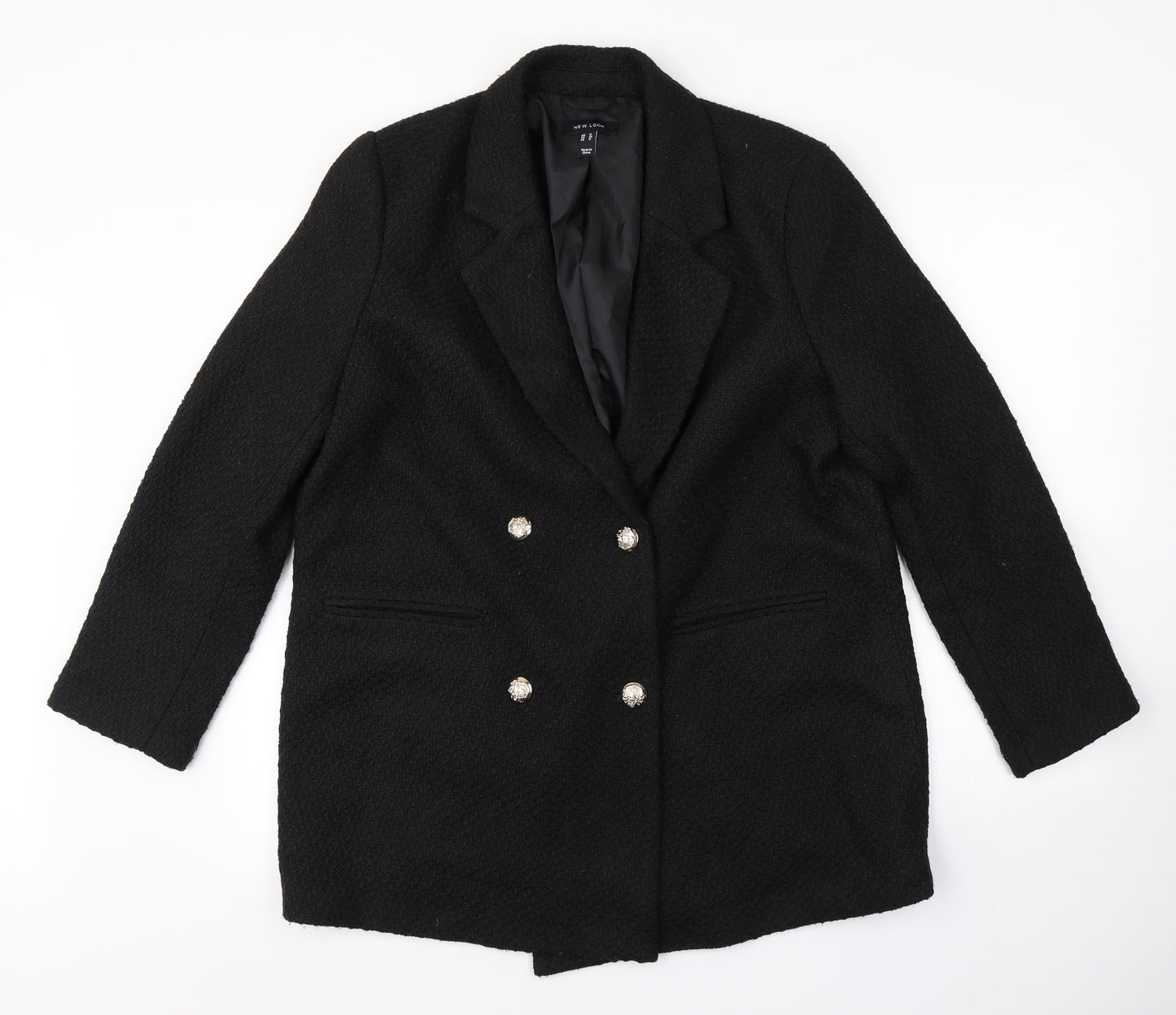 New Look Womens Black   Pea Coat Coat Size 16