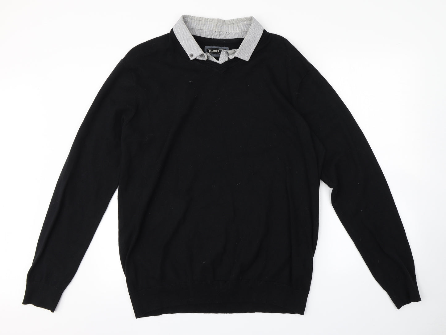 Peacocks Mens Black   Pullover Jumper Size XL