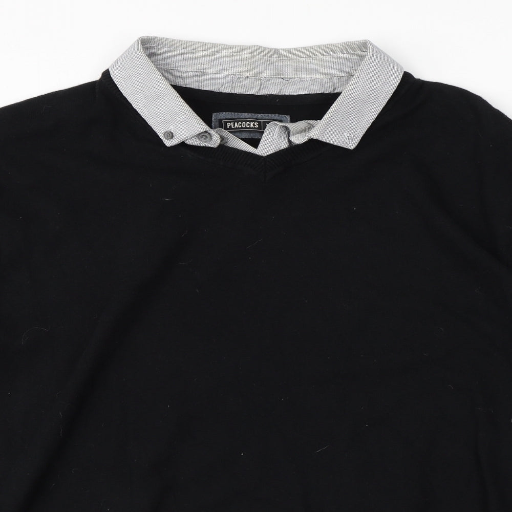 Peacocks Mens Black   Pullover Jumper Size XL