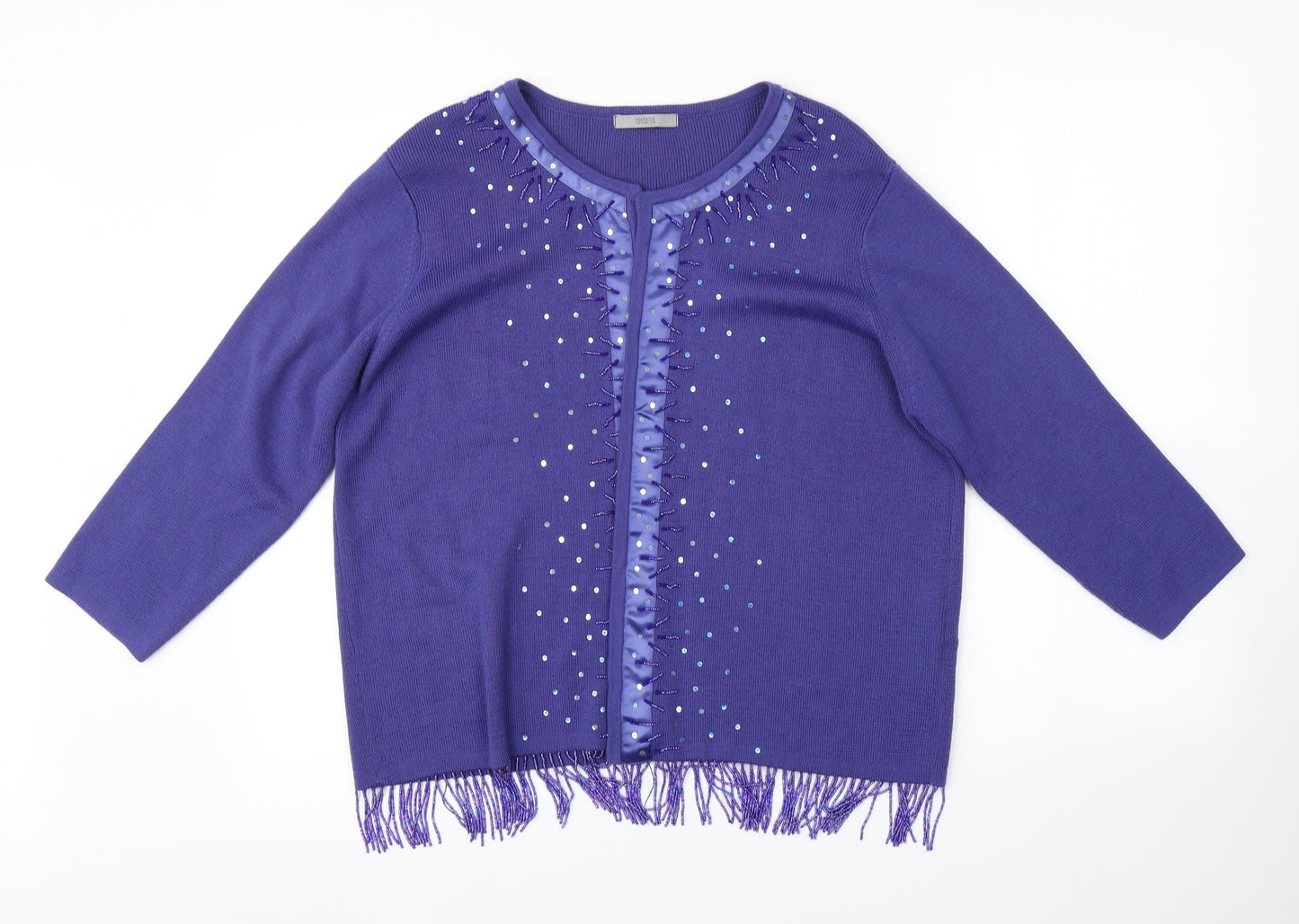 M&S Womens Purple   Cardigan Jumper Size 20