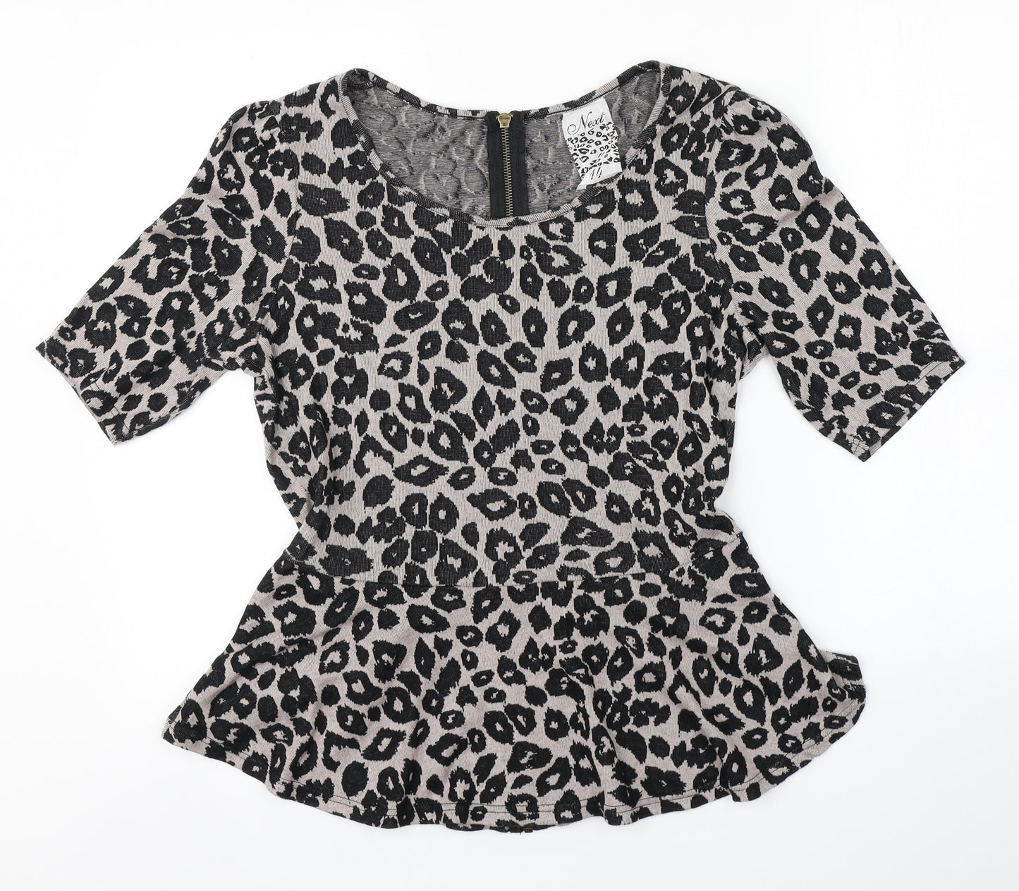 NEXT Womens Grey Animal Print  Jumper Dress  Size 14