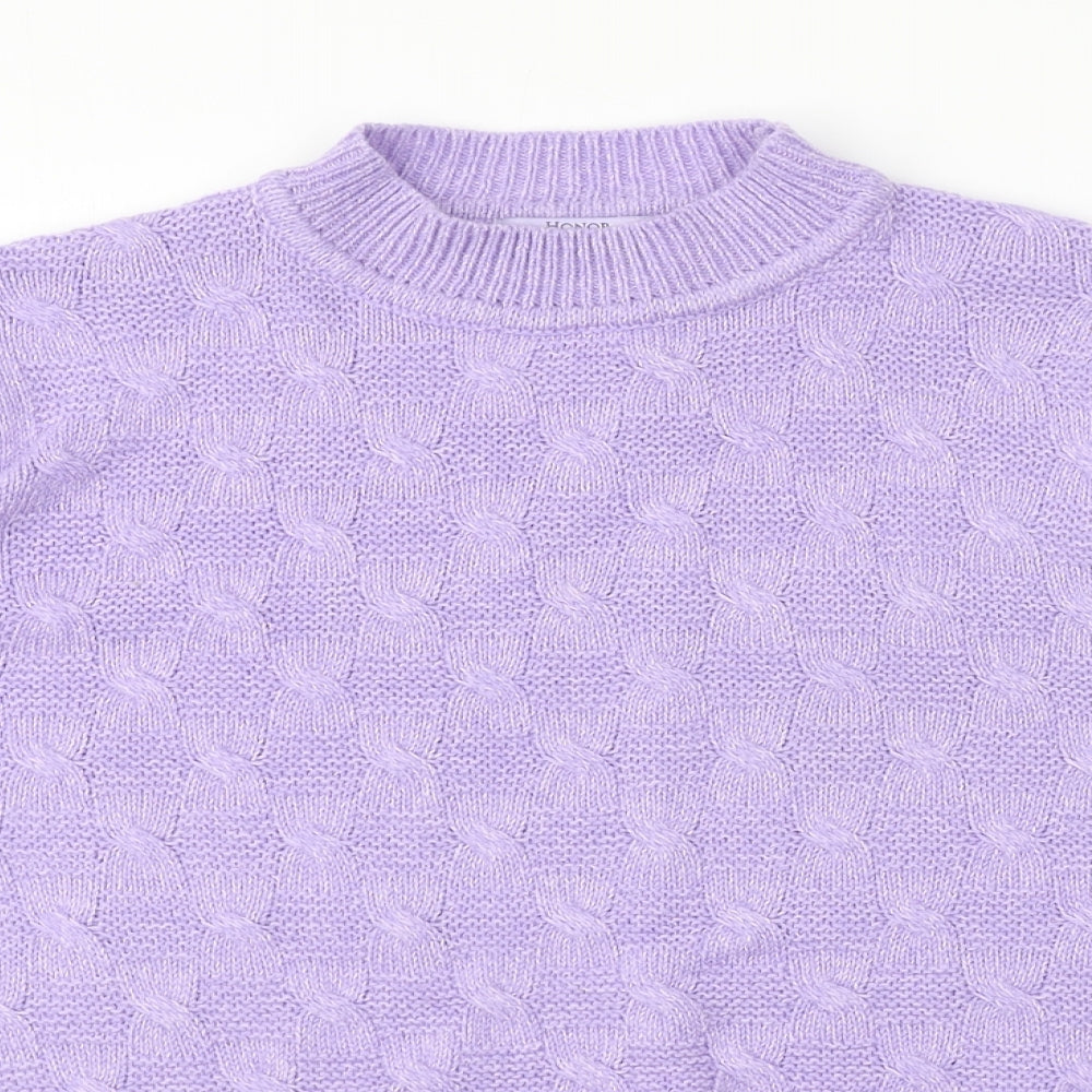 HONOR MILLBURN Womens Purple Check  Pullover Jumper Size 18