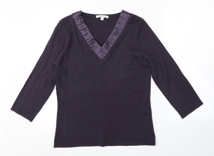 Klass Womens Purple Pullover Jumper Size S