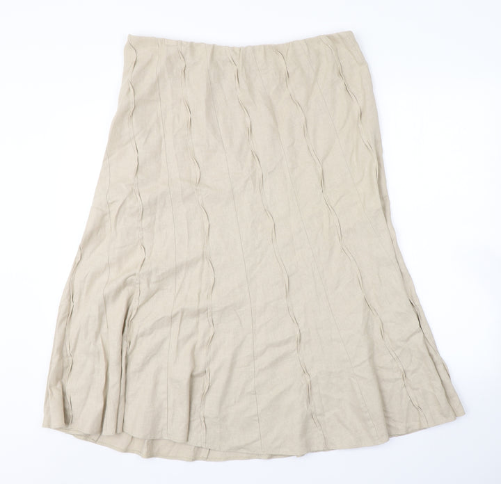 Preworn Womens Beige   A-Line Skirt
