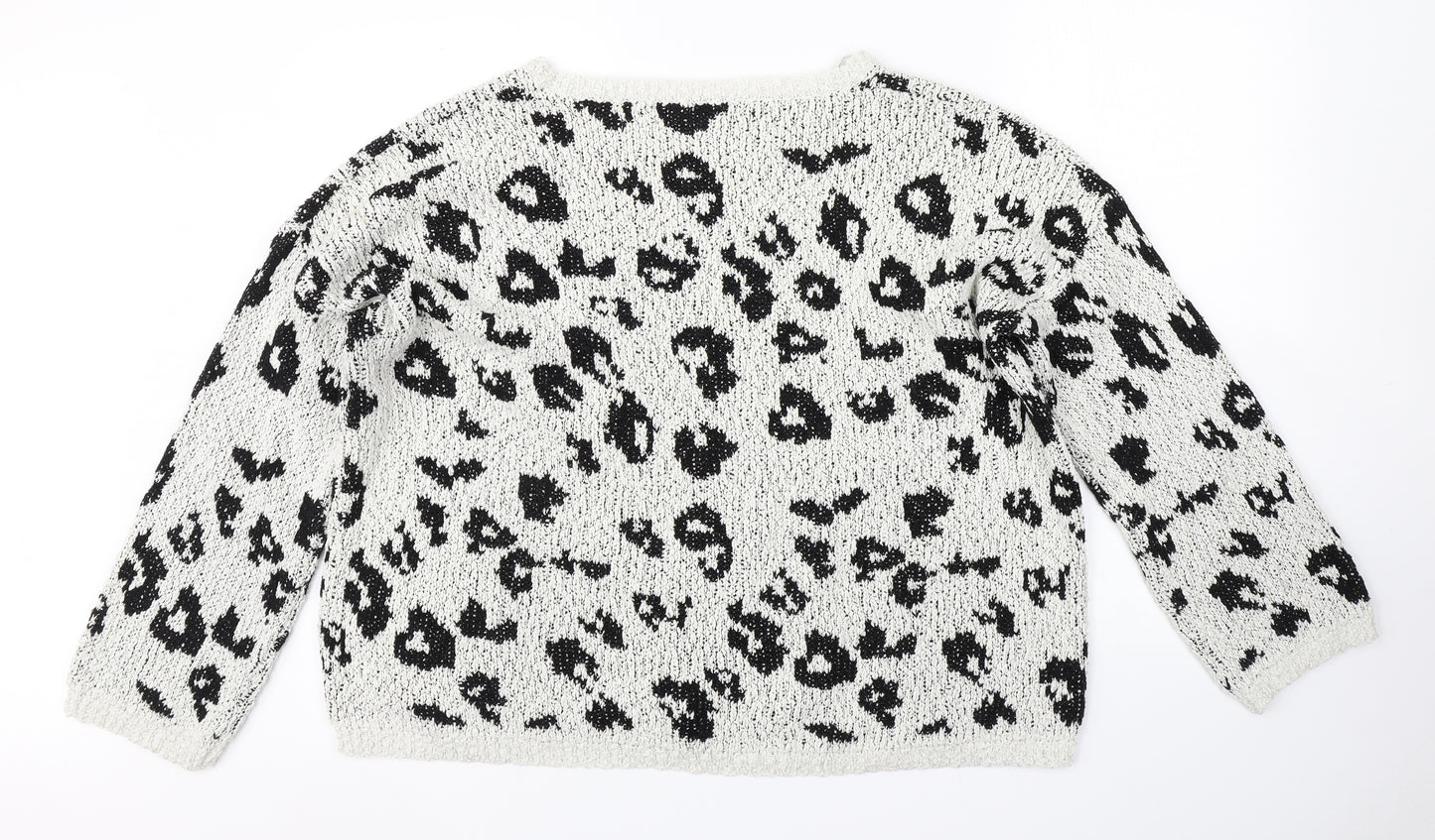 George Womens White Animal Print  Pullover Jumper Size 22