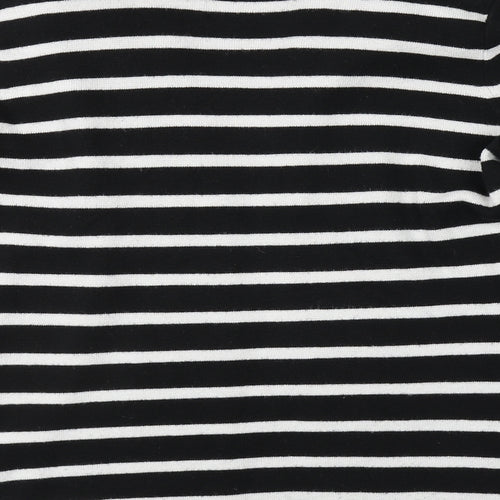 M&S Womens Black Striped  Cardigan Jumper Size 12