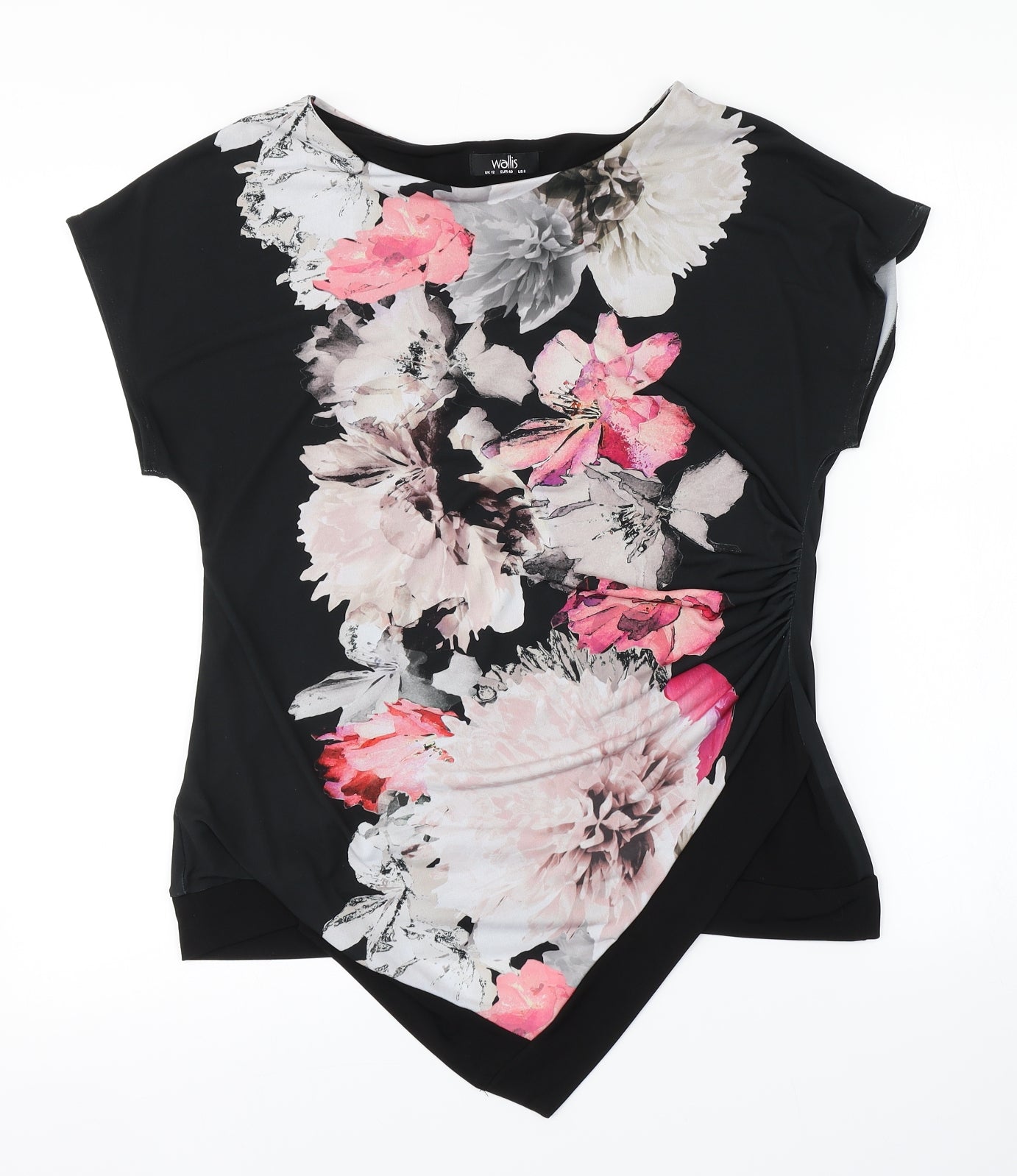 Wallis Womens Black Floral  Basic Blouse Size 12