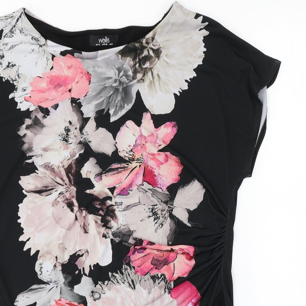Wallis Womens Black Floral  Basic Blouse Size 12