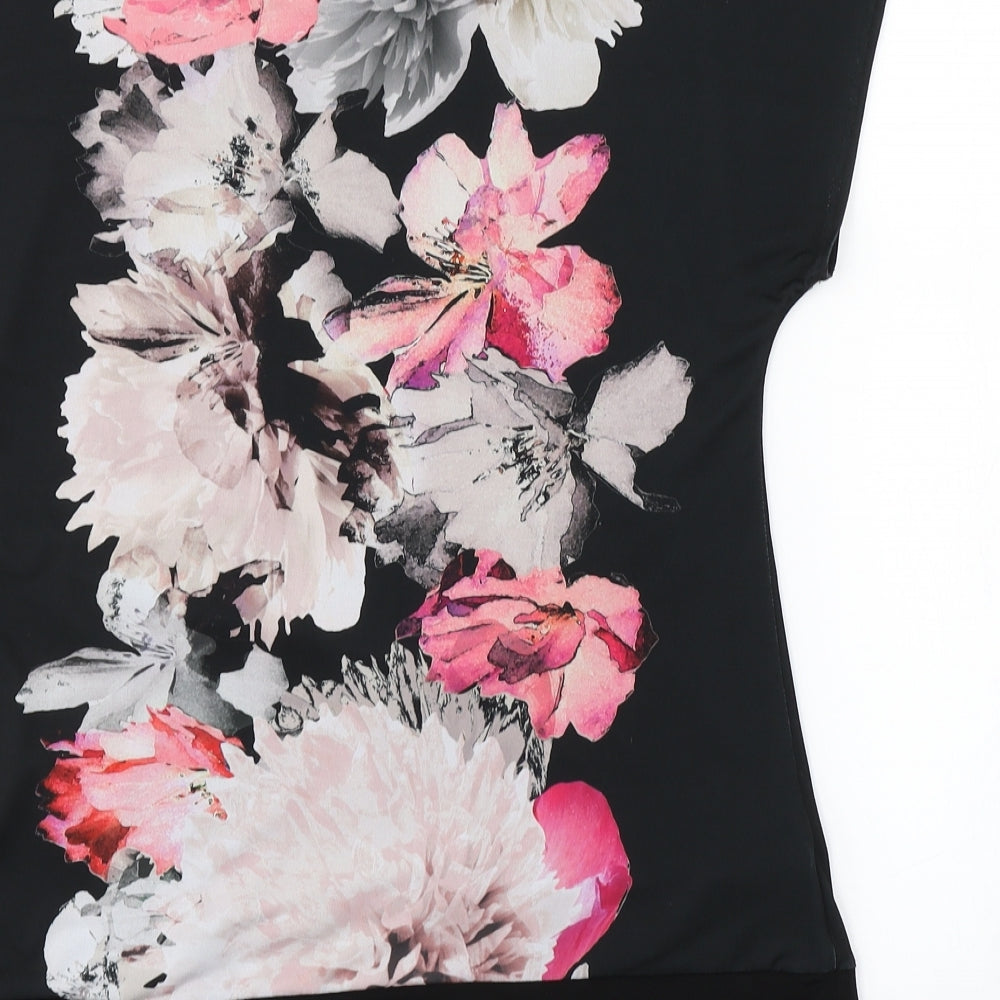 Wallis Womens Black Floral  Basic Blouse Size 12