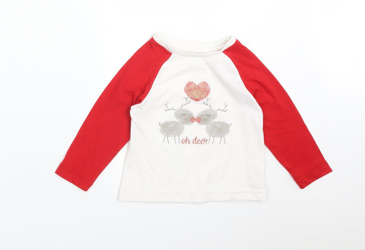 Matalan Baby Multicoloured Colourblock  Basic T-Shirt Size 12-18 Months  - OH DEER