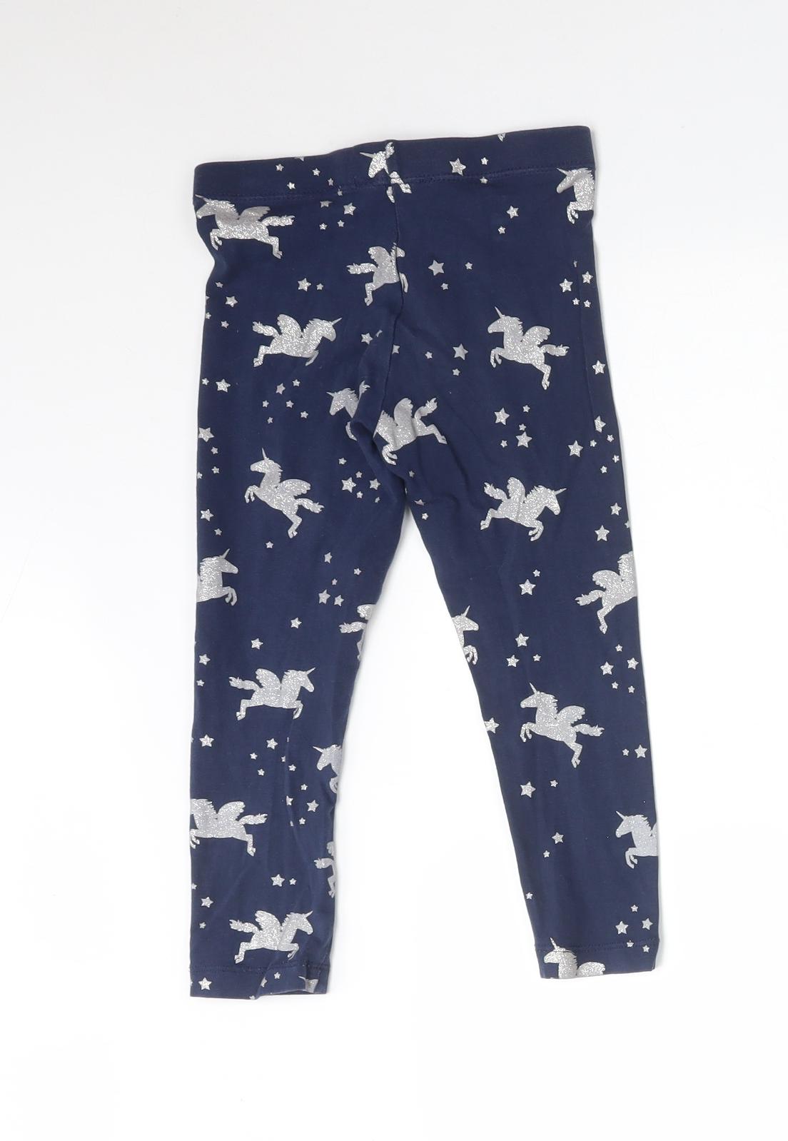 Blue Zoo Girls Blue   Jegging Trousers Size 3-4 Years - UNICORN STARS