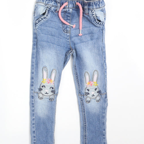 M&Co Girls Blue    Jeans Size 18-24 Months  - RABBITS