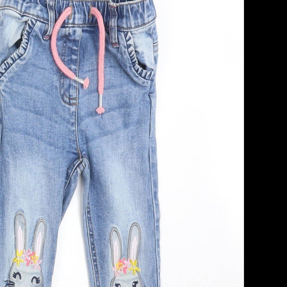 M&Co Girls Blue    Jeans Size 18-24 Months  - RABBITS