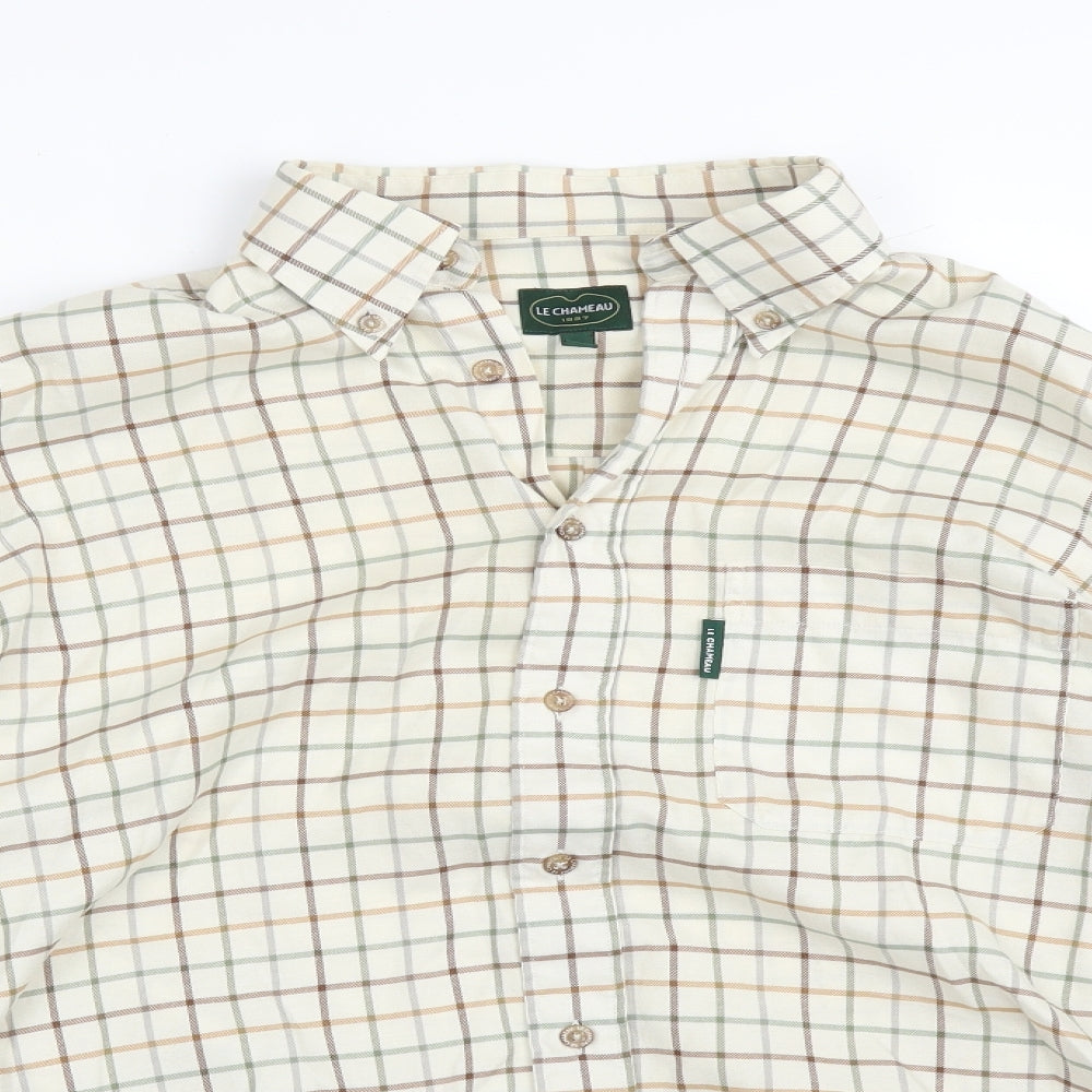 Le Chameau Mens Multicoloured Check   Button-Up Size M