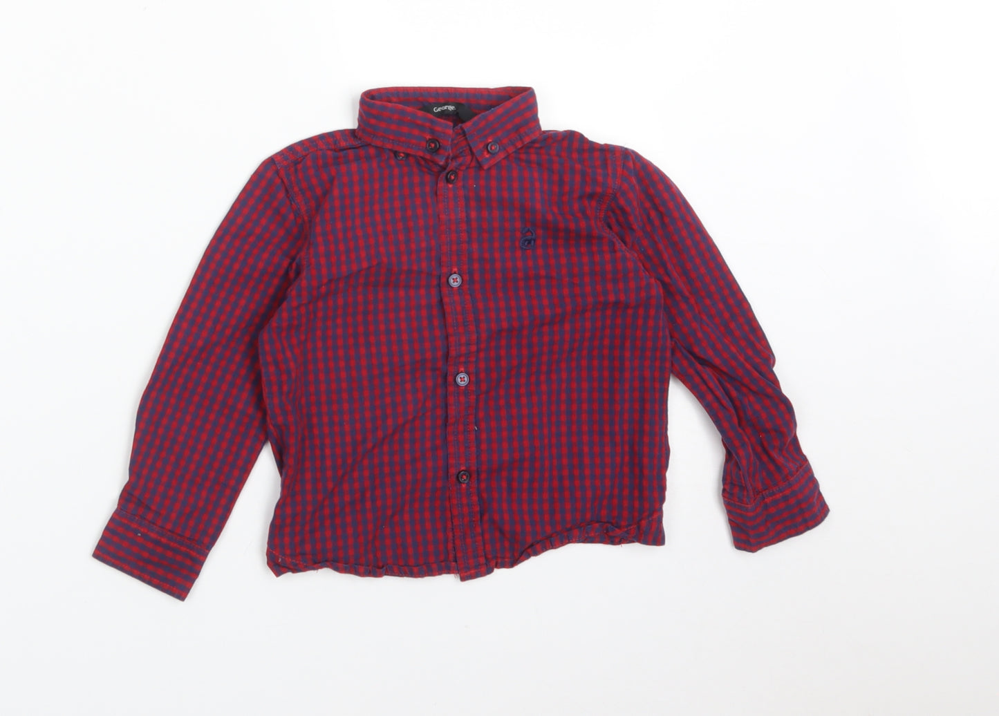 George Boys Multicoloured Check  Basic Button-Up Size 18-24 Months