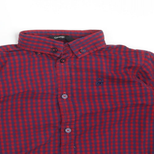 George Boys Multicoloured Check  Basic Button-Up Size 18-24 Months