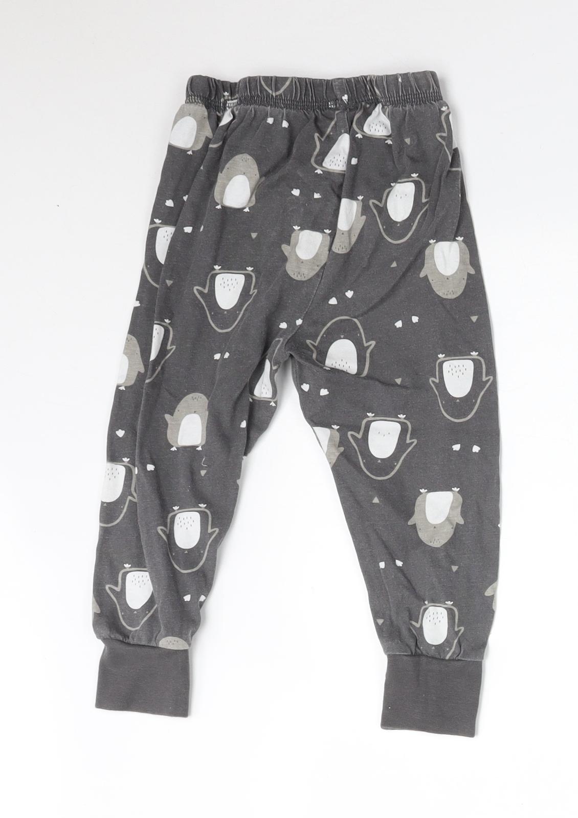 George Boys Grey Animal Print   Pyjama Pants Size 2-3 Years  - PENGUINS