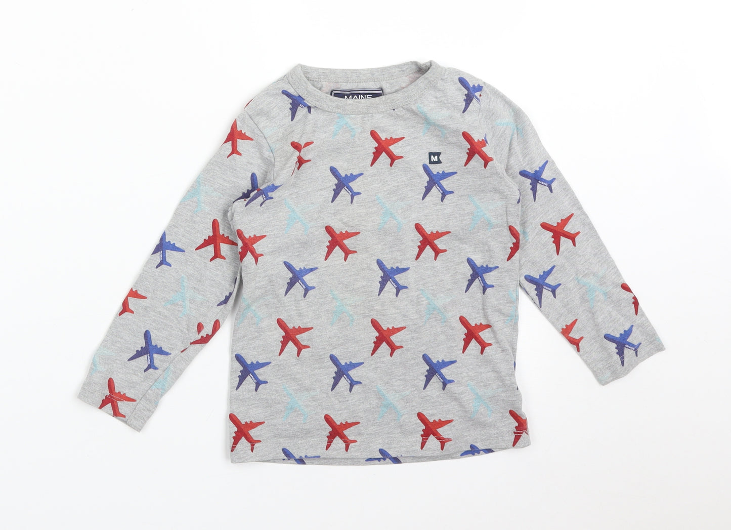 Maine Boys Multicoloured   Basic T-Shirt Size 2-3 Years  - AEROPLANE