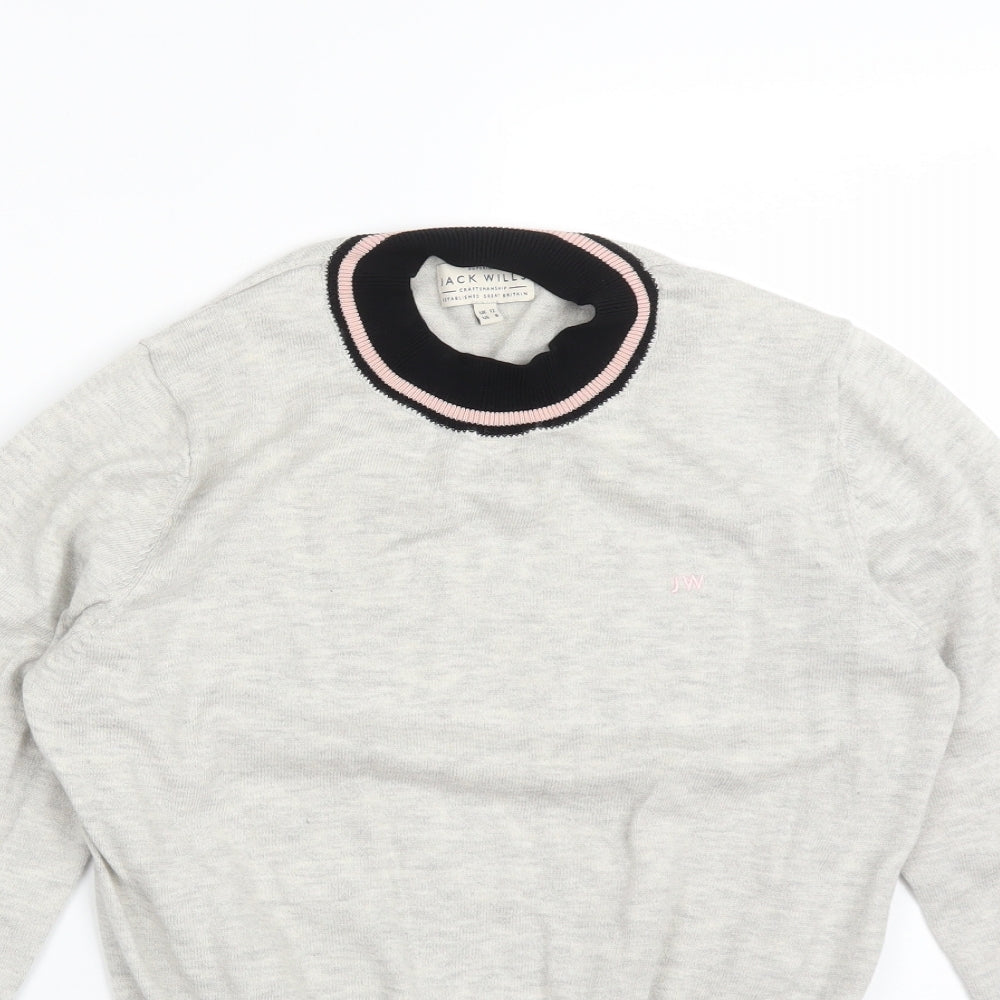 JACK WILLIS Womens Multicoloured Striped  Pullover Sweatshirt Size 12