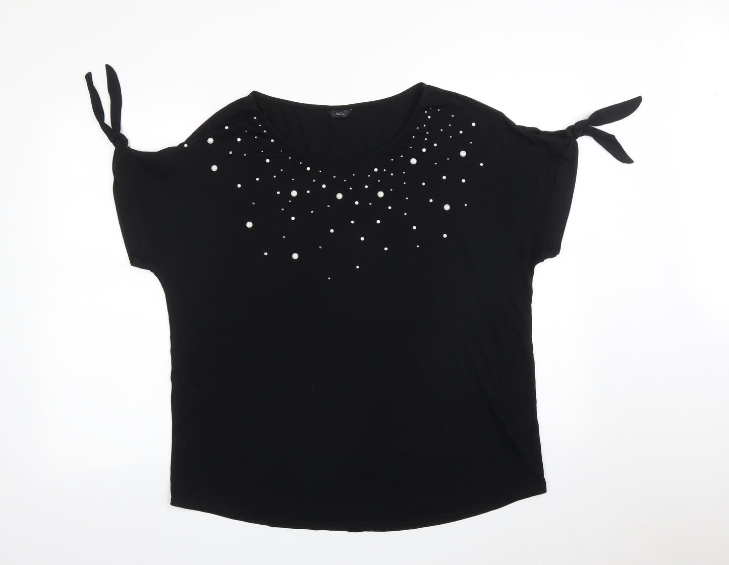 M&Co Womens Black   Basic T-Shirt Size 18