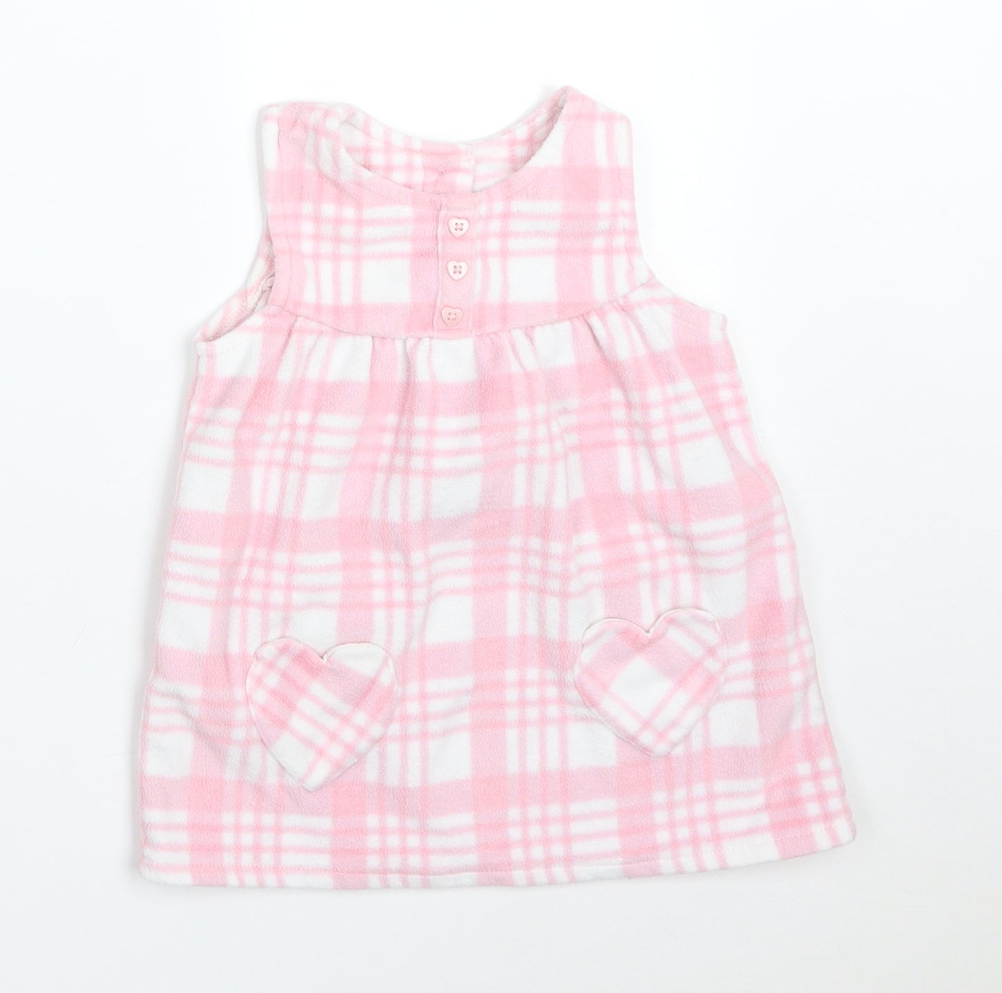 George Girls Pink Check  A-Line  Size 6-9 Months
