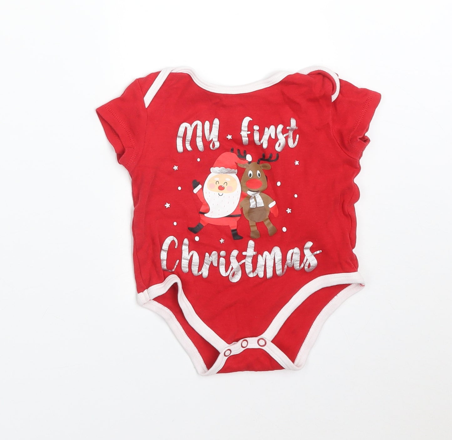PEP&CO Baby Red   Babygrow One-Piece Size 6-9 Months  - MY FIRST CHRISTMAS