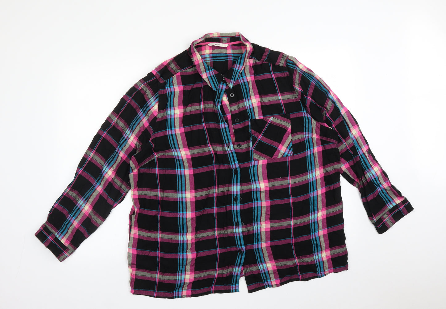 TU Womens Multicoloured Check  Basic Button-Up Size 22