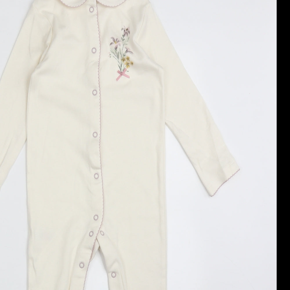 TU Baby White Floral  Babygrow One-Piece Size 18-24 Months
