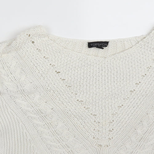 Topshop Womens White   Pullover Sweatshirt Size 10