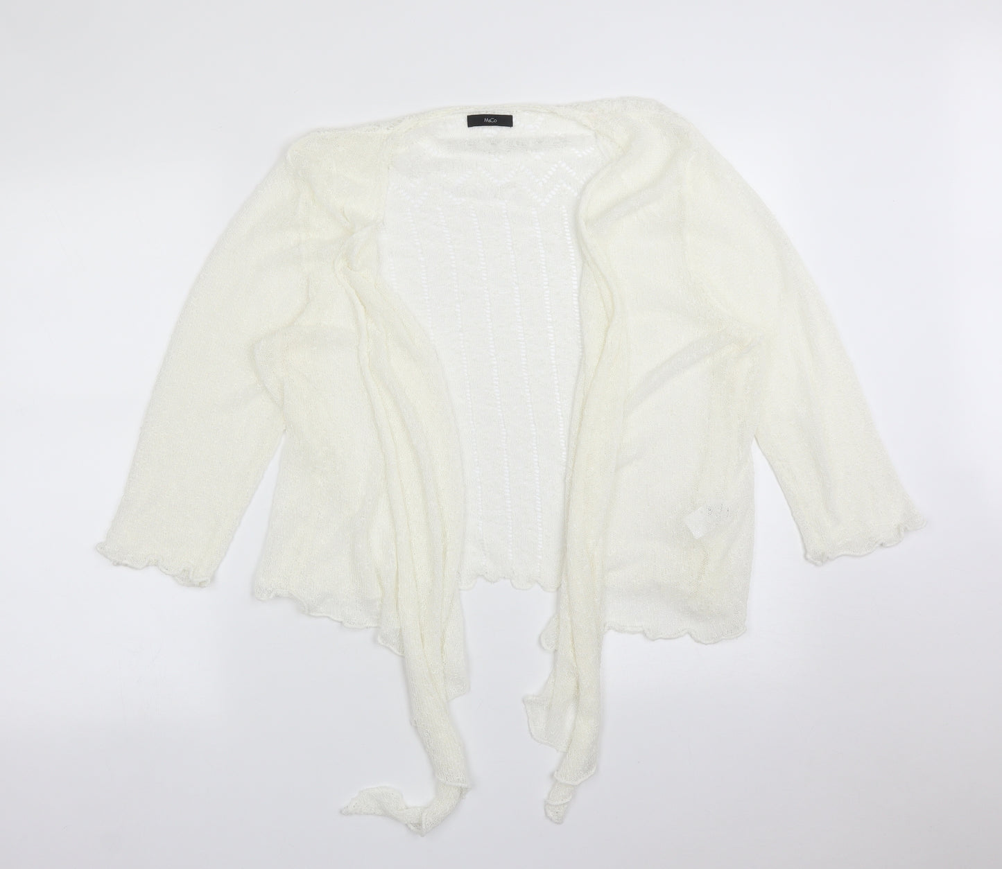 M&Co Womens White   Cardigan Jumper Size 18