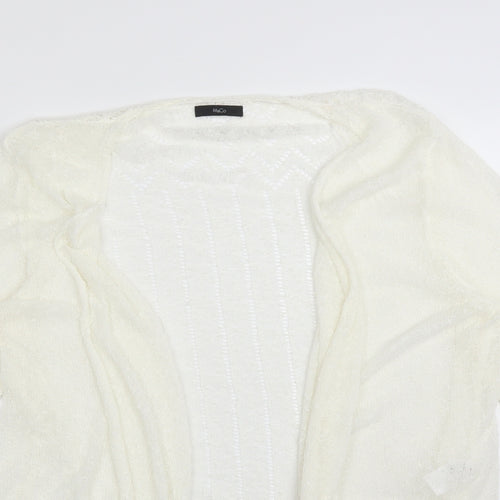 M&Co Womens White   Cardigan Jumper Size 18