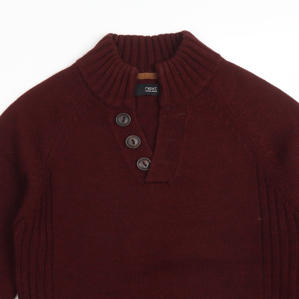 NEXT Mens Red Striped  Pullover Jumper Size XS