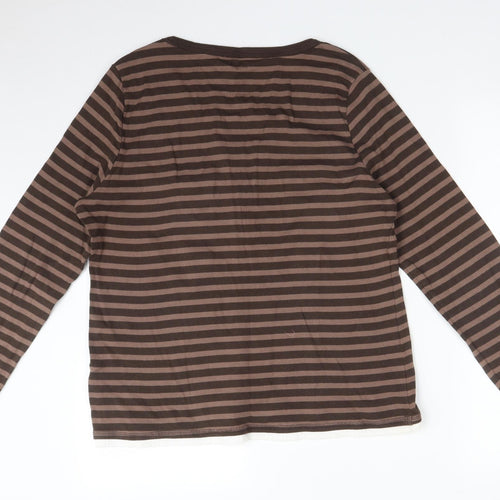 SOUTH COLLECTION Womens Multicoloured Striped  Basic T-Shirt Size 20