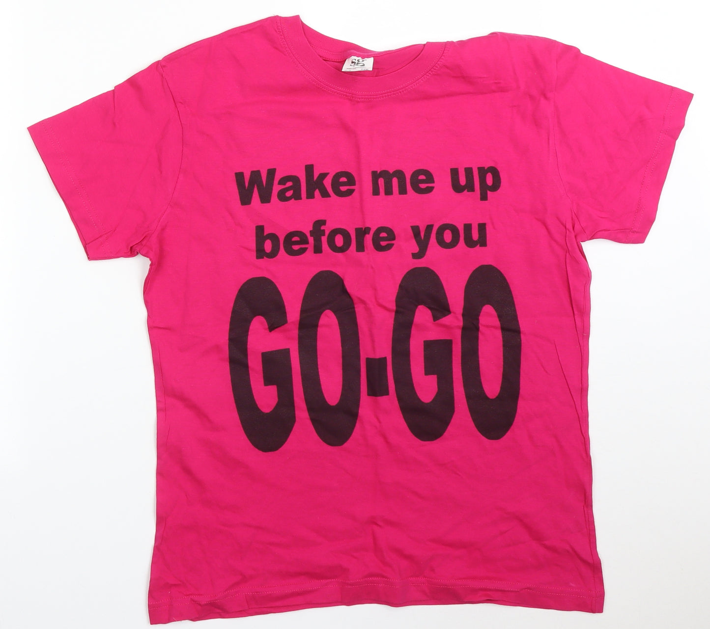 SG Womens Pink   Basic T-Shirt Size XL  - WAKE ME UP BEFORE YOU GO GO