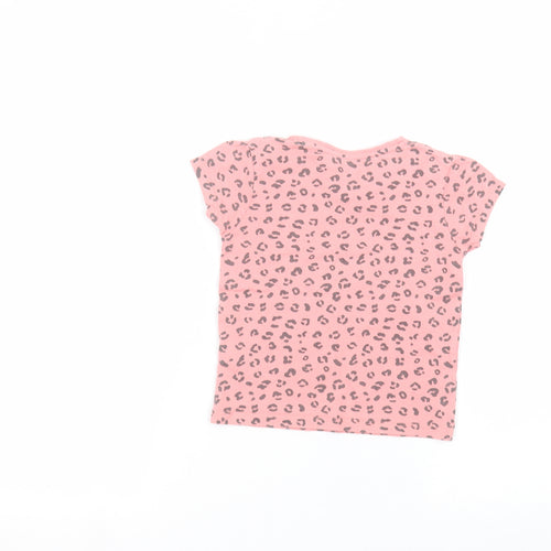 Primark Baby Pink Animal Print  Basic T-Shirt Size 24 Months